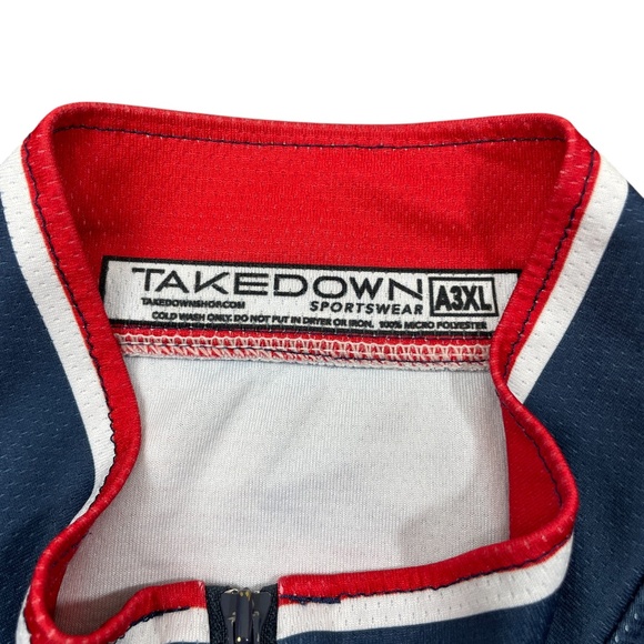TAKEDOWN 3XL‎ Sportswear Collar Long Sleeve 1/4 Zip 100% Polyester USA - Picture 3 of 4